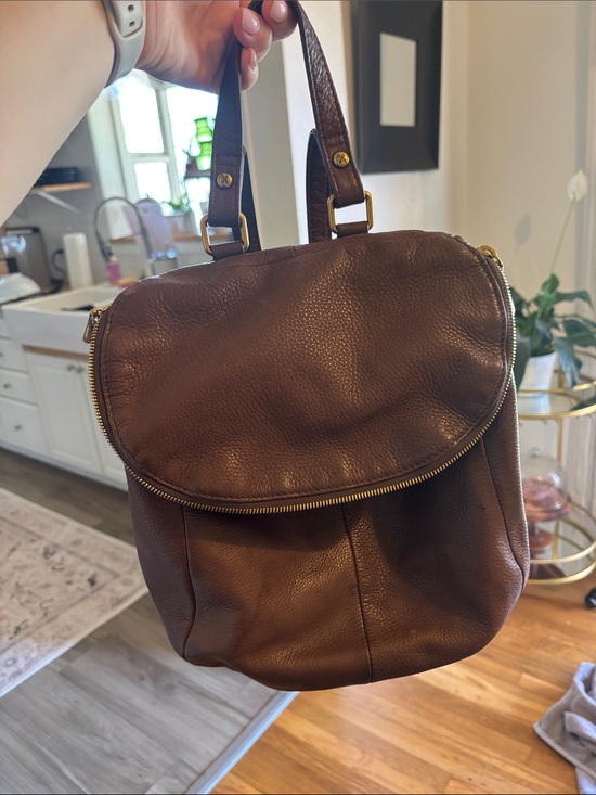 HOBO Handbags - HOBO Chestnut Pebbled Leather Backpack Purse